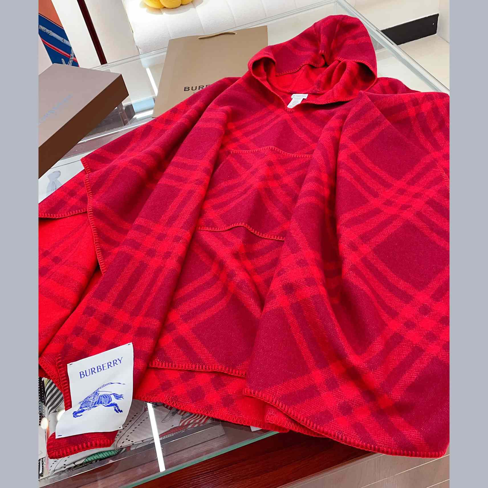 Burberry Check Wool Blanket Cape - DopestKickz