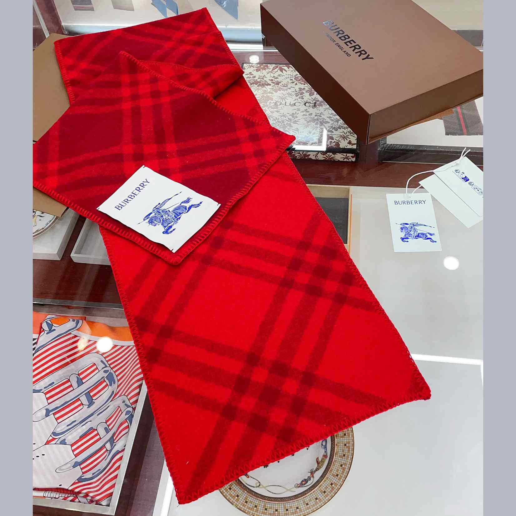 Burberry Check Wool Scarf - DopestKickz