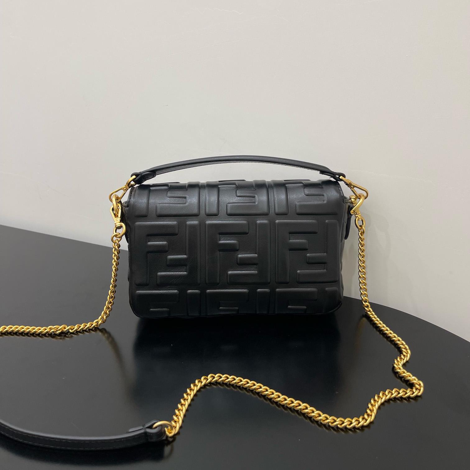 Fendi Baguette Black Leather Bag - DopestKickz