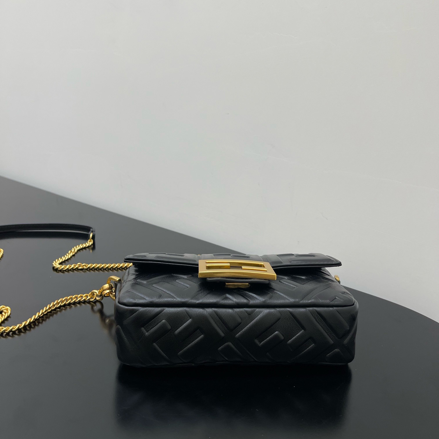 Fendi Baguette Black Leather Bag - DopestKickz