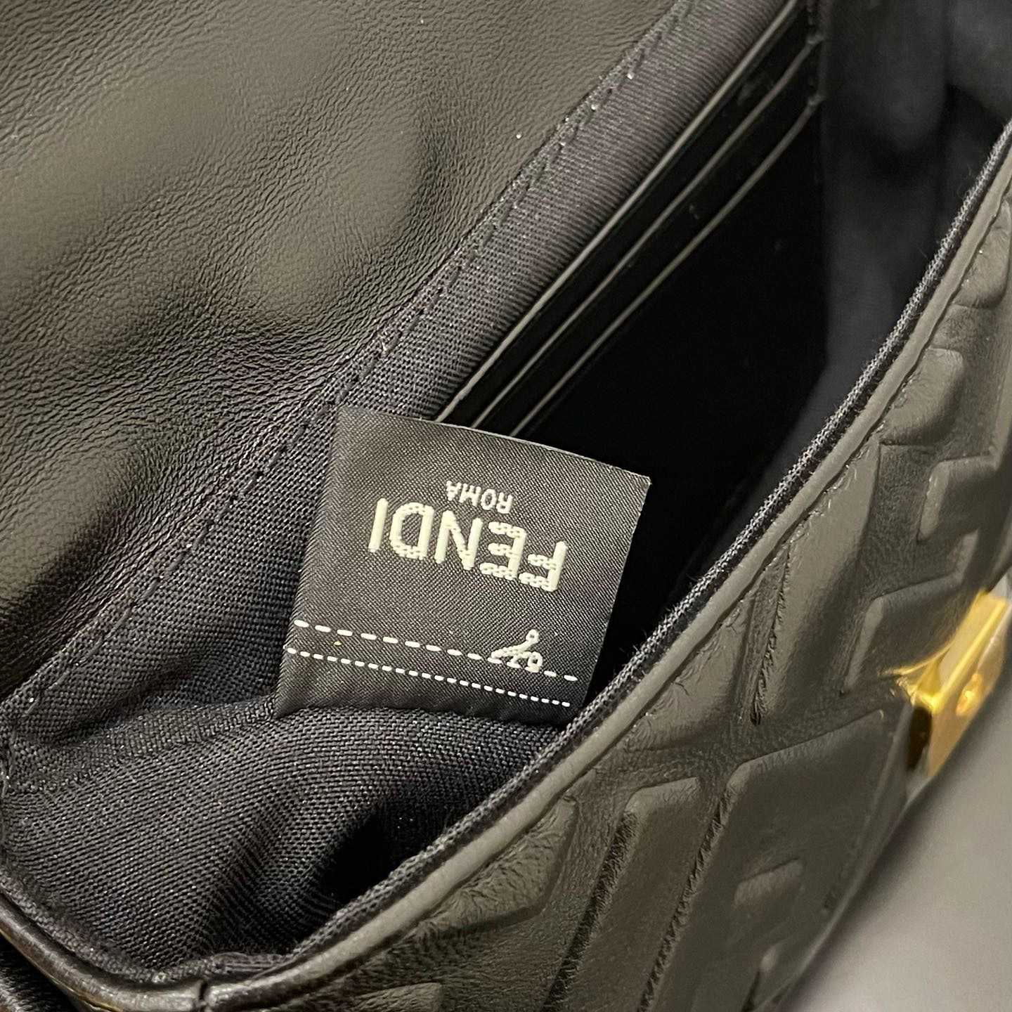 Fendi Baguette Black Leather Bag - DopestKickz