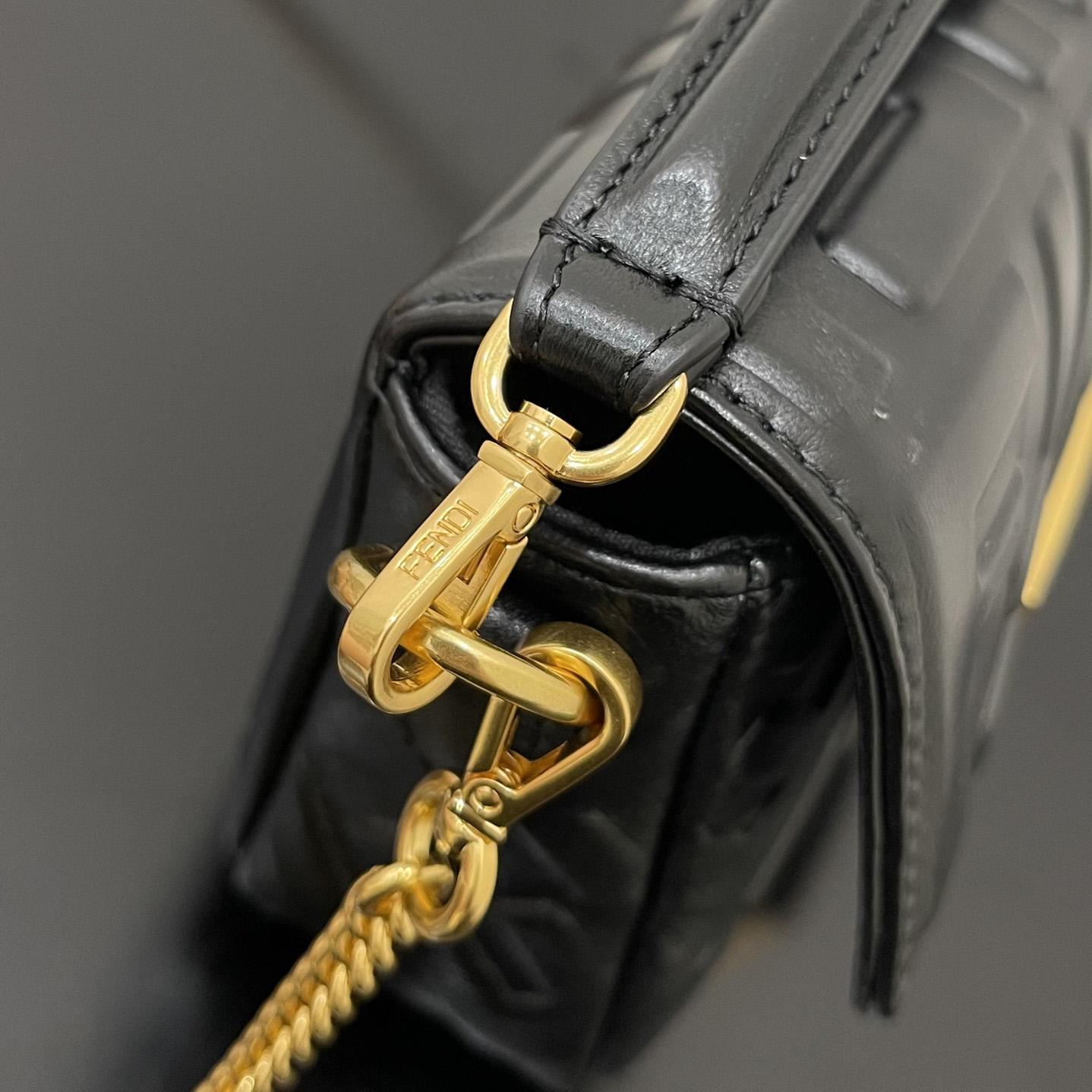 Fendi Baguette Black Leather Bag - DopestKickz
