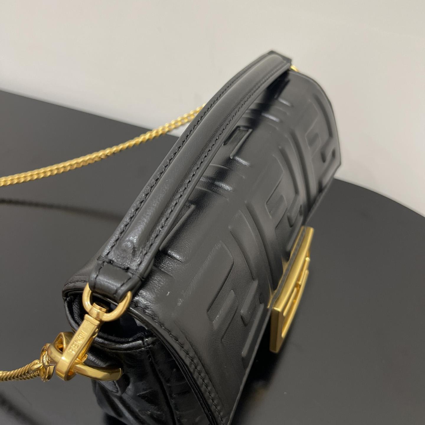 Fendi Baguette Black Leather Bag - DopestKickz