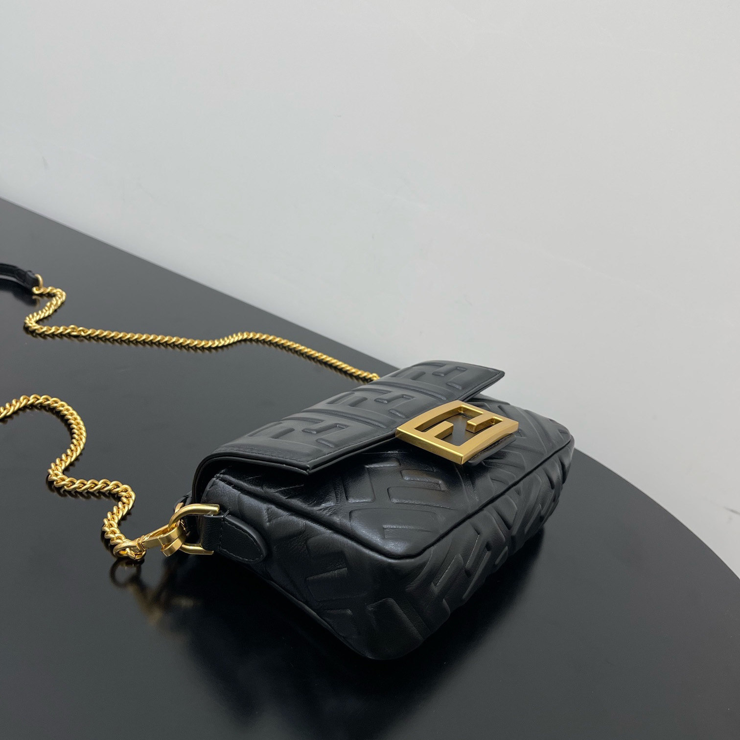 Fendi Baguette Black Leather Bag - DopestKickz