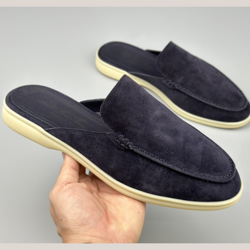 Loro Piana Babouche Walk Loafers Caviar Color - DopestKickz