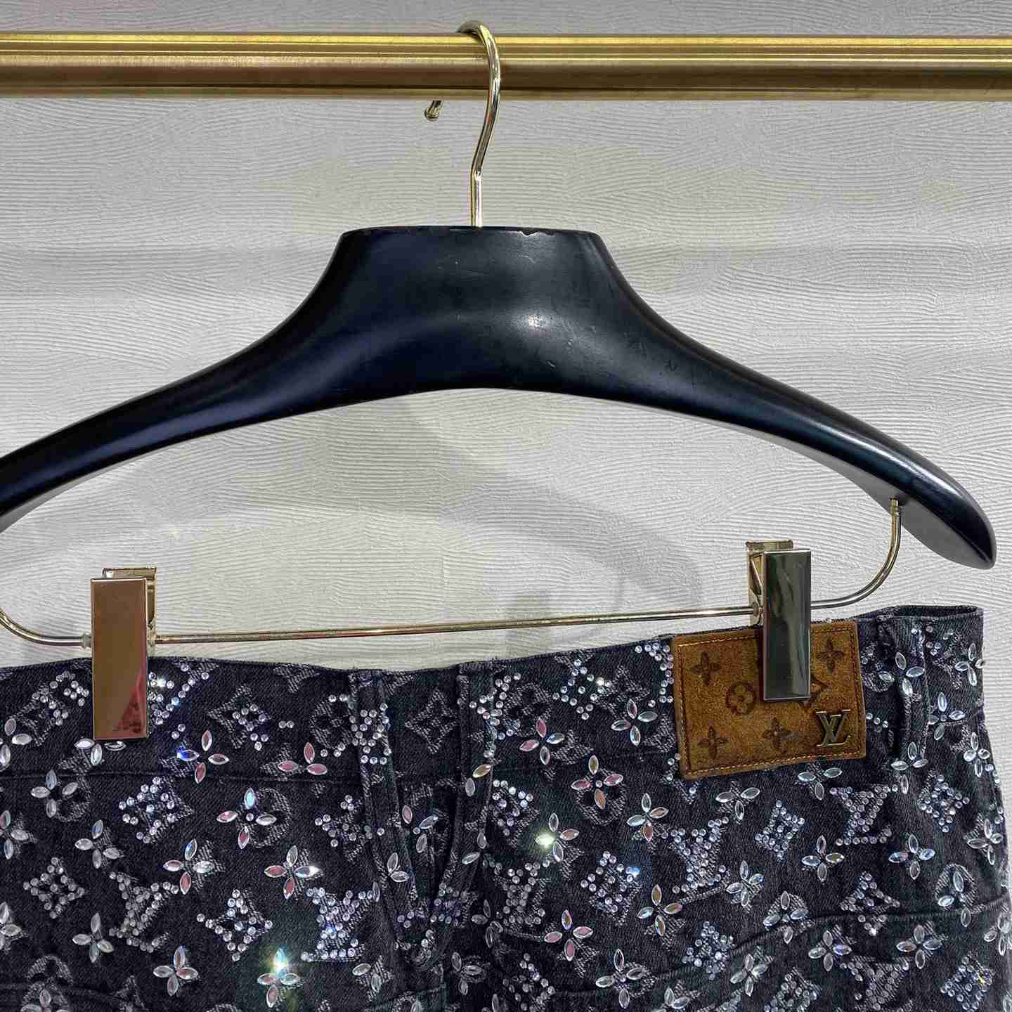 Louis Vuitton Embroidered Monogram Baggy Denim Pants   1ABY8N - DopestKickz