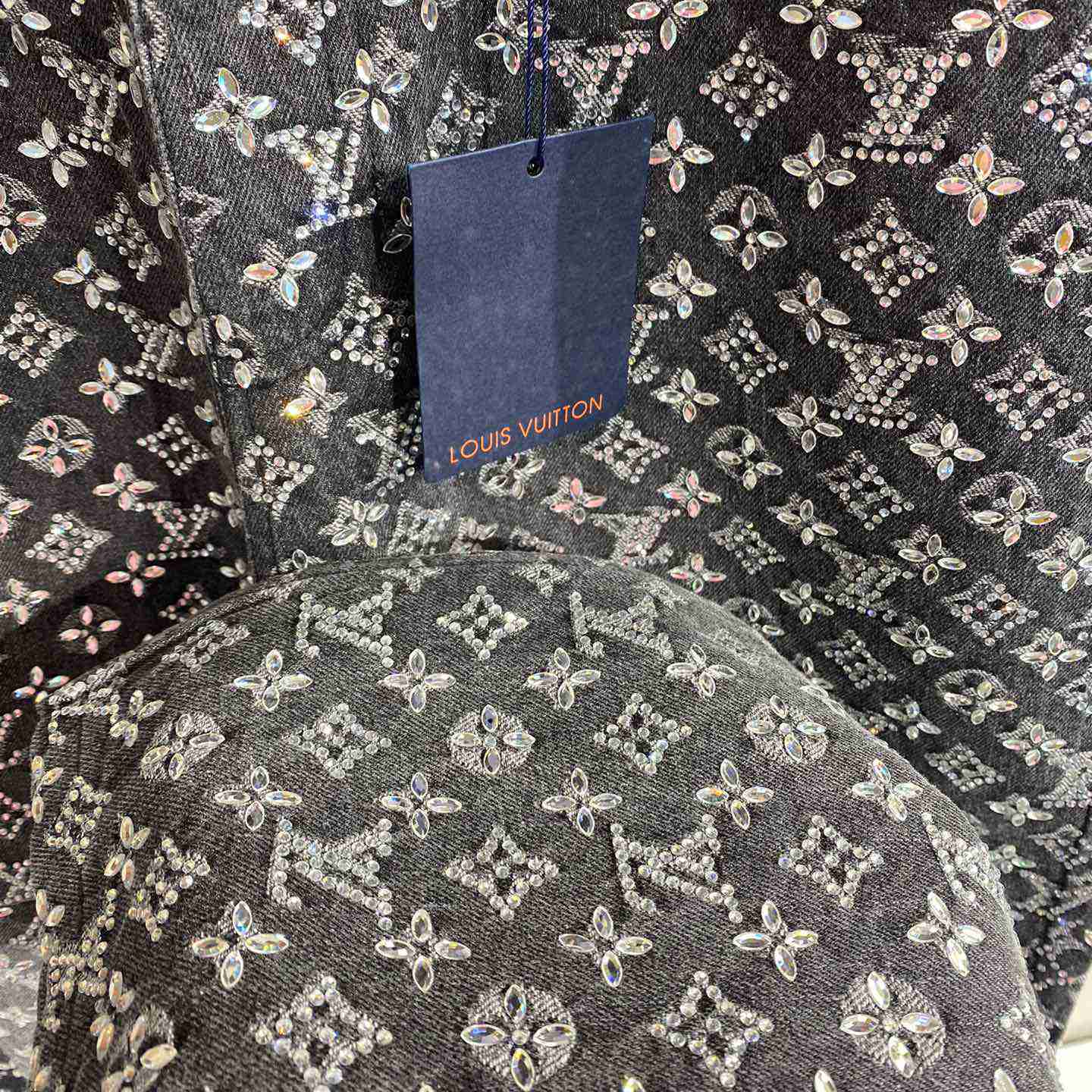 Louis Vuitton Embroidered Monogram Baggy Denim Pants   1ABY8N - DopestKickz