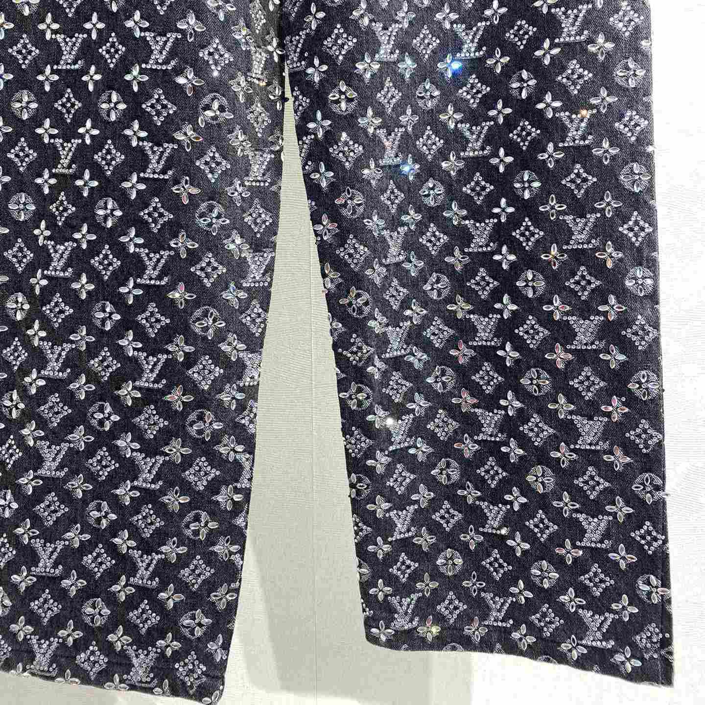 Louis Vuitton Embroidered Monogram Baggy Denim Pants   1ABY8N - DopestKickz