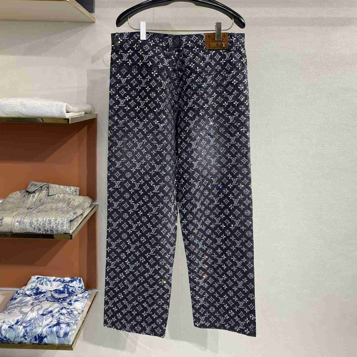 Louis Vuitton Embroidered Monogram Baggy Denim Pants   1ABY8N - DopestKickz
