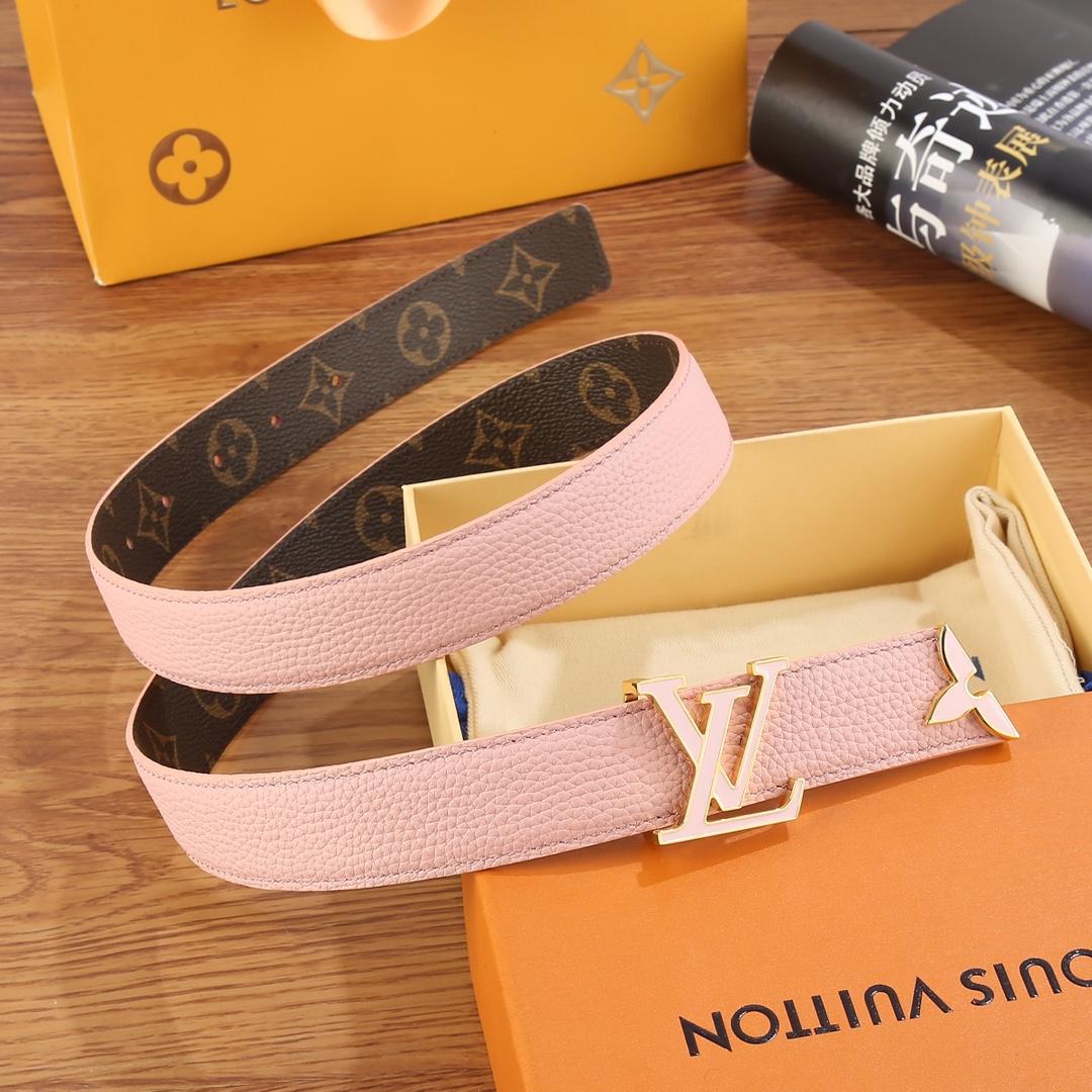 Louis Vuitton Pretty LV Enamel 30mm Reversible Belt   M8231U - DopestKickz