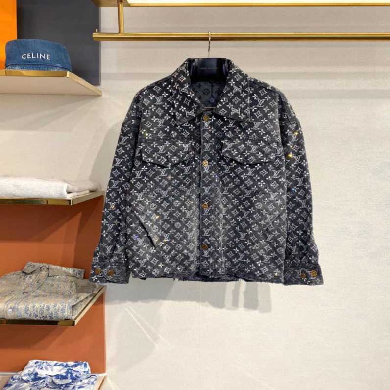 Louis Vuitton Embroidered Monogram Denim Overshirt    1ABY8X - DopestKickz