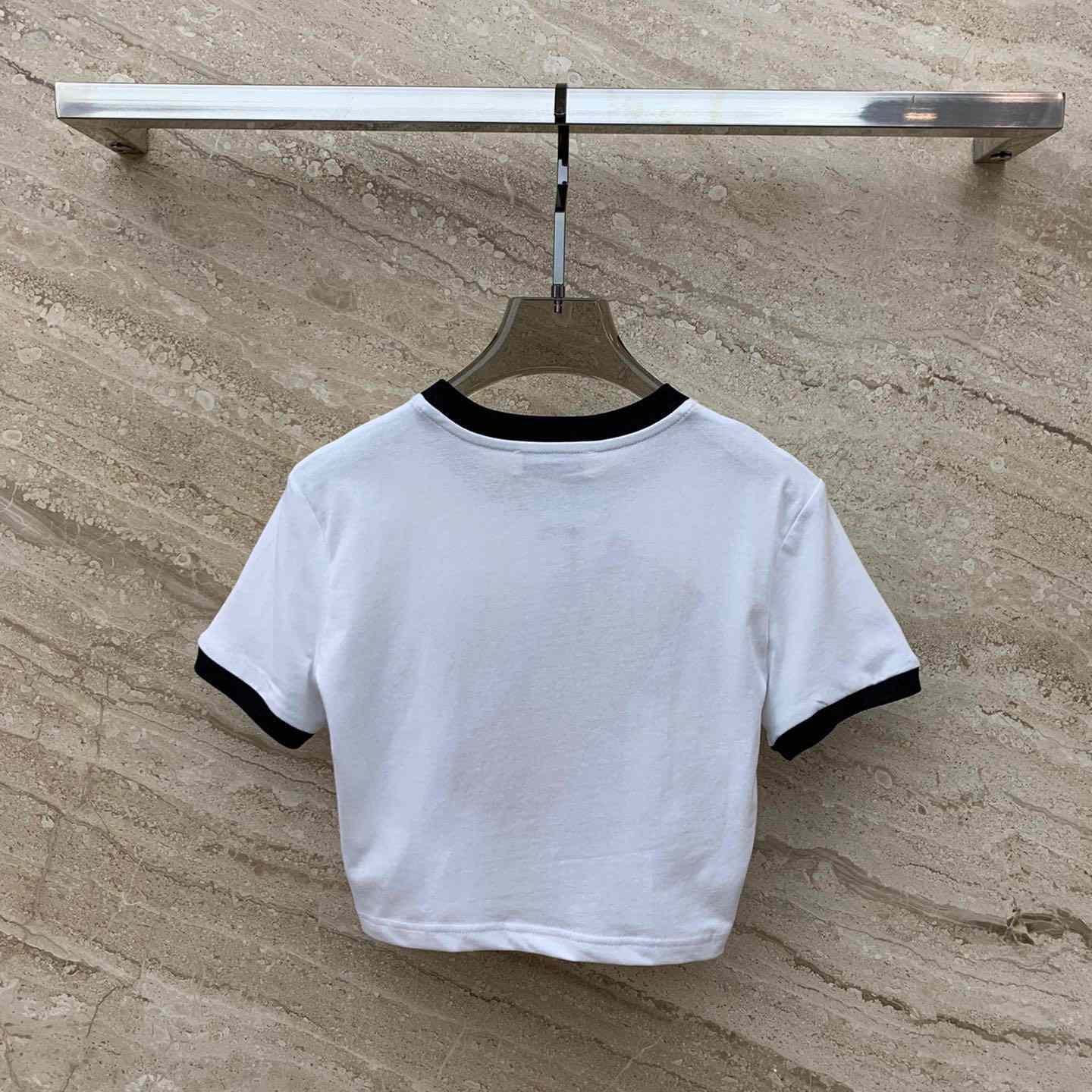Miu Miu Logo-Printed Cropped T-Shirt - DopestKickz