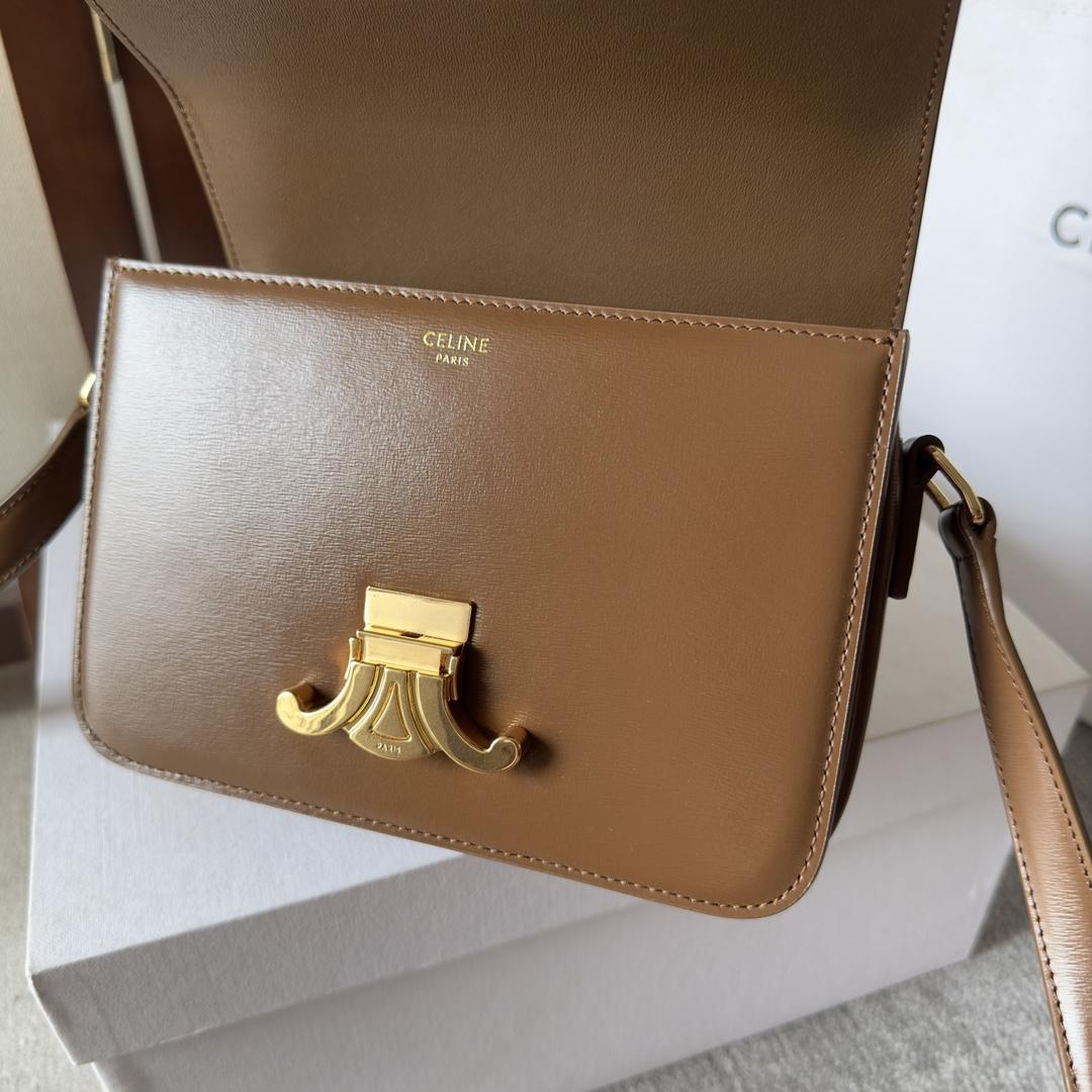 Celine Teen Triomphe Bag In Natural Calfskin - DopestKickz