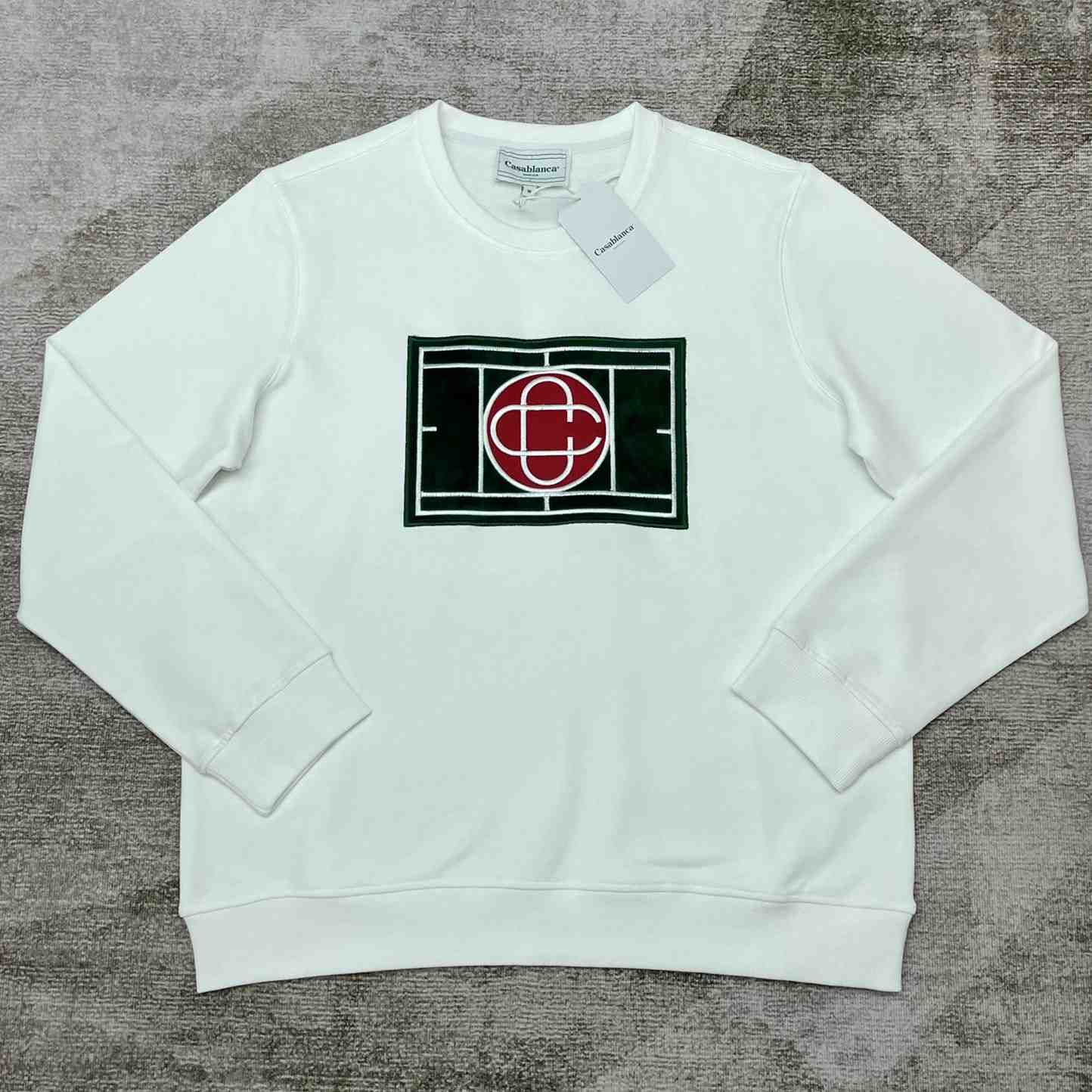 Casablanca Tennis Court Chenille Crew Sweat - DopestKickz