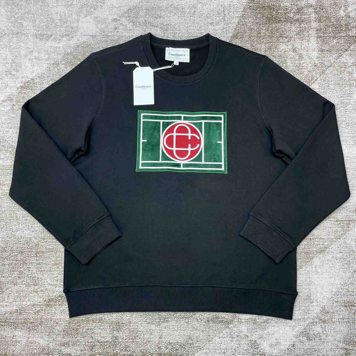 Casablanca Tennis Court Chenille Crew Sweat - DopestKickz