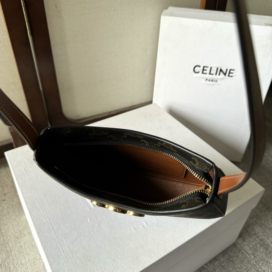Celine Medium Tilly Bag In Triomphe Canvas And Calfskin  - DopestKickz
