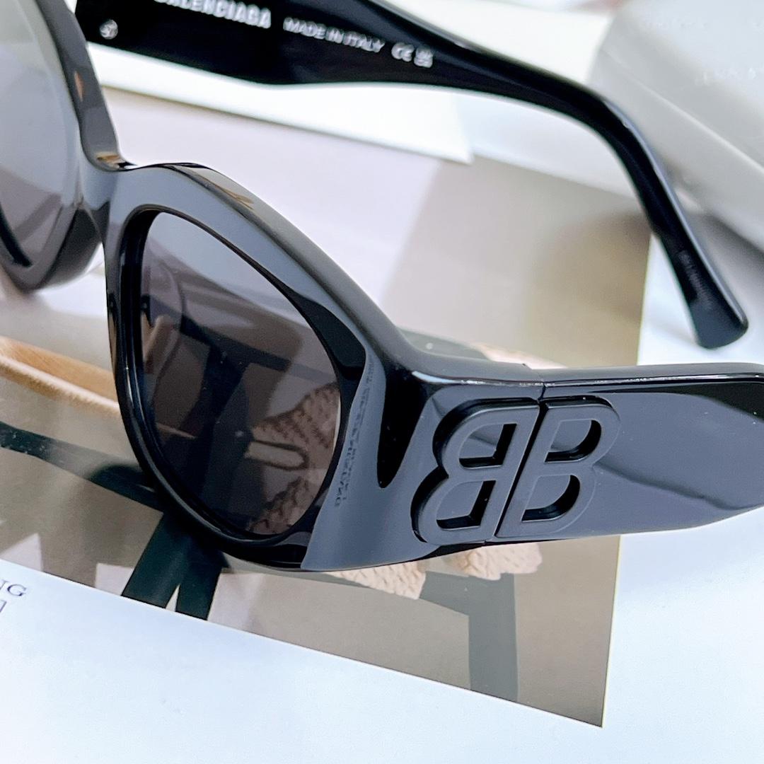 Balenciaga Bossy Round AF Sunglasses In Black  BB0324 - DopestKickz
