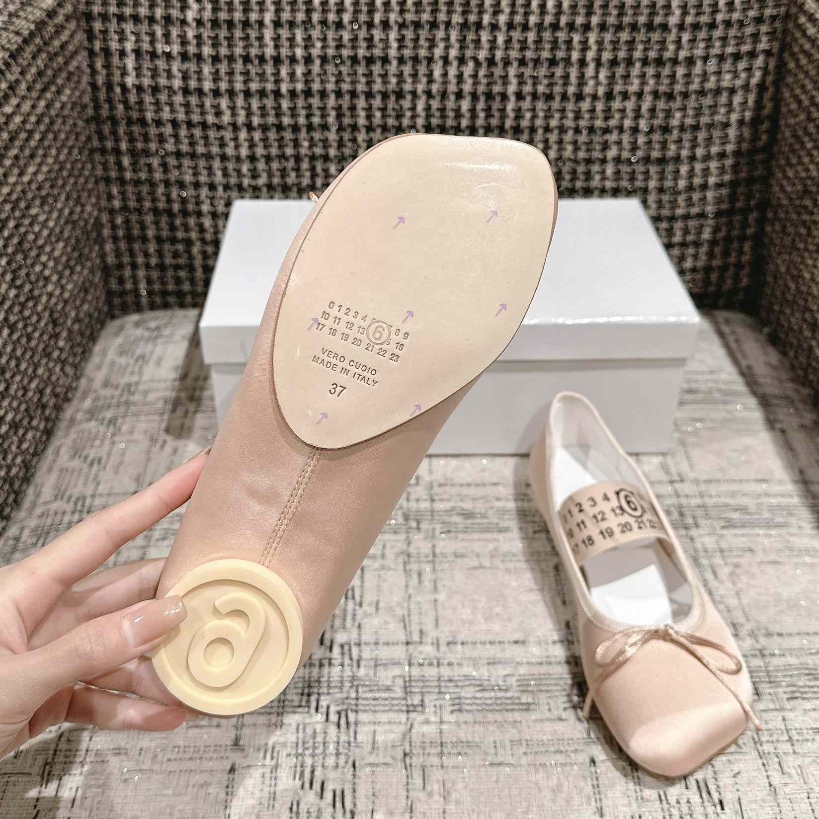 Maison Margiela MM6 Logo-strap Ballerina Shoes - DopestKickz