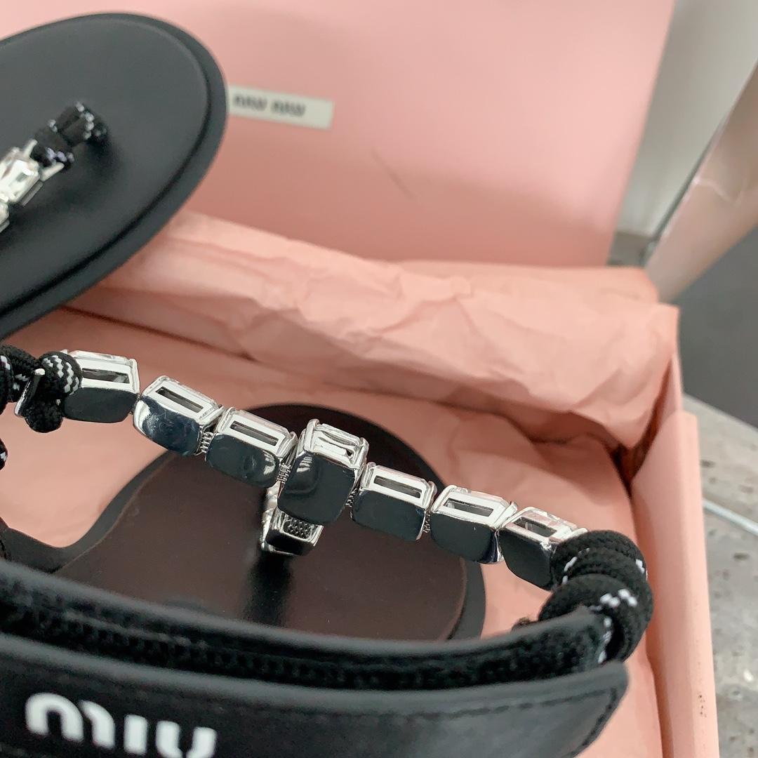 Miu Miu Cotton Cord Thong Sandals - DopestKickz