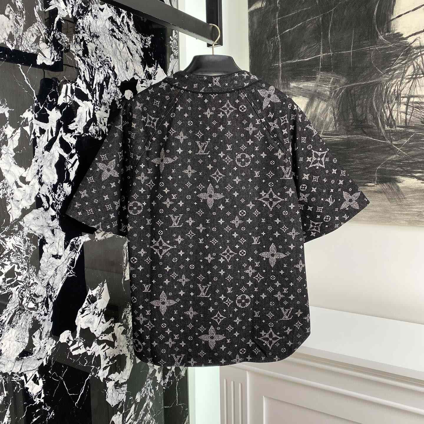 Louis Vuitton Monogram Denim Baseball Shirt - DopestKickz
