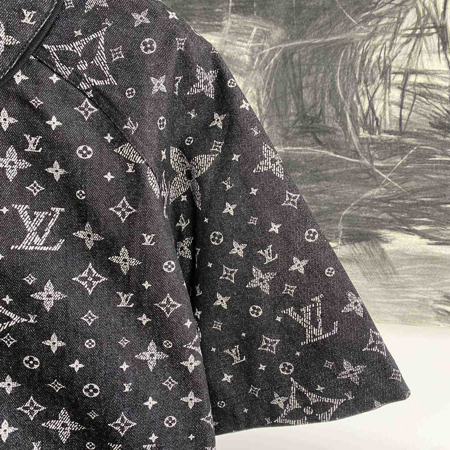 Louis Vuitton Monogram Denim Baseball Shirt - DopestKickz
