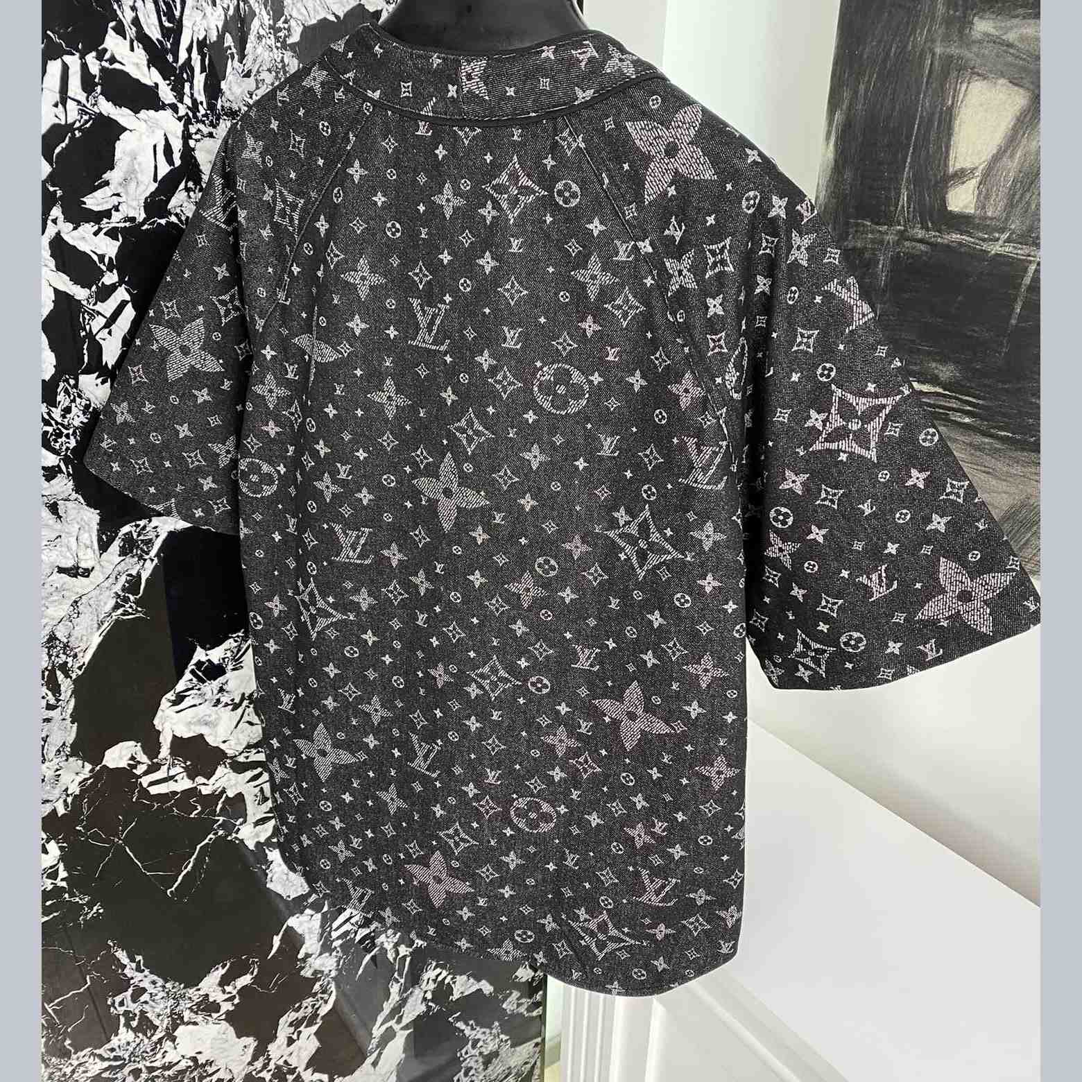 Louis Vuitton Monogram Denim Baseball Shirt - DopestKickz