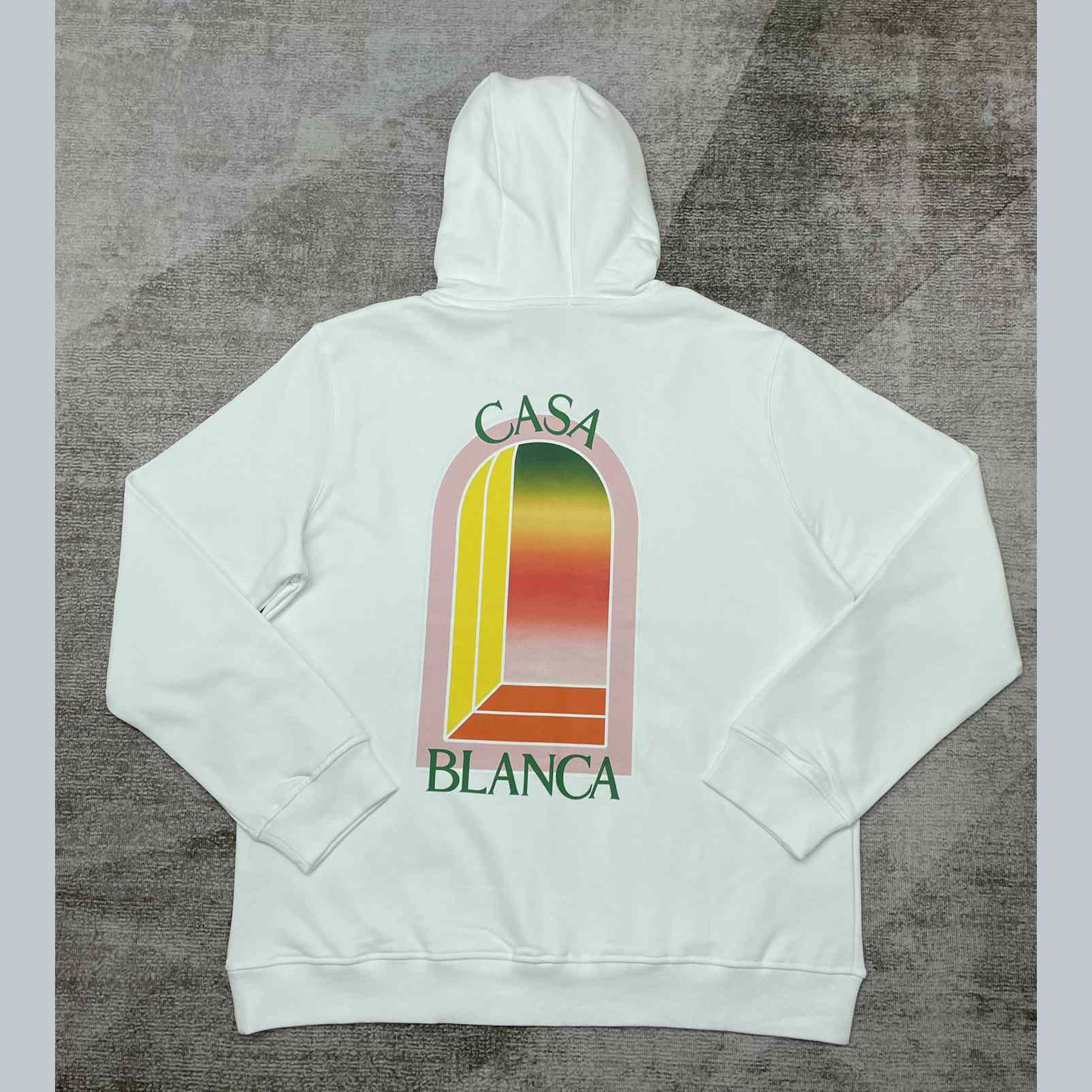 Casablanca White Gradient Arch Organic Cotton Hoodie    c806 - DopestKickz