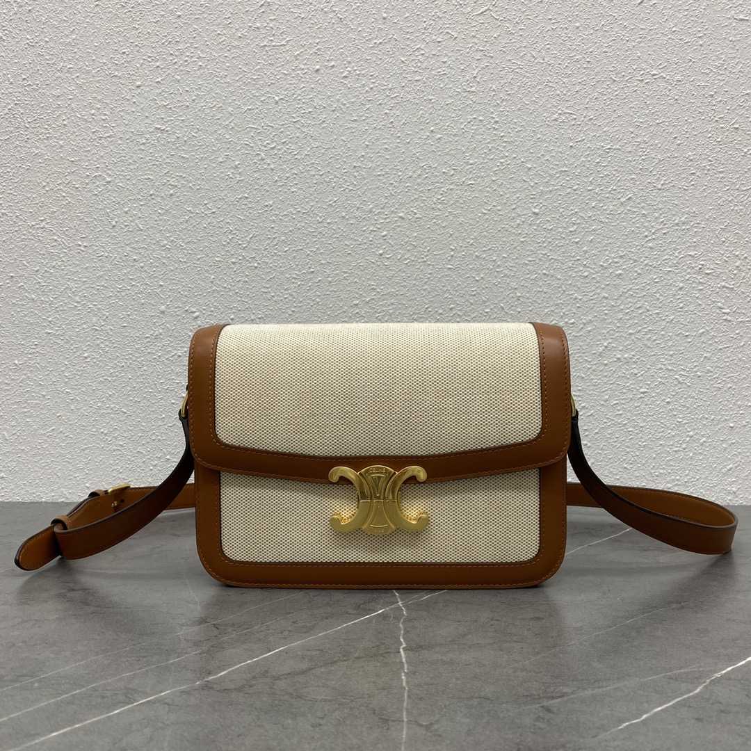 Celine Classique Triomphe Bag In Textile With Triomphe Crochet Embroidery - DopestKickz