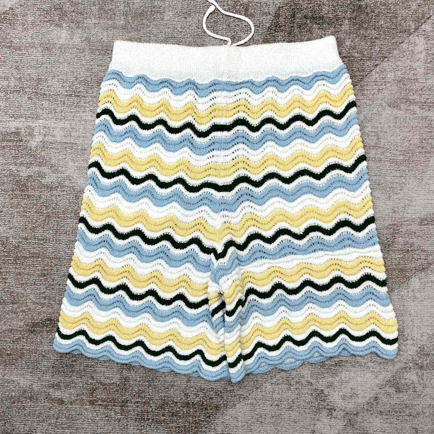 Casablanca Wavy Knit Cotton Shorts   m1029 - DopestKickz