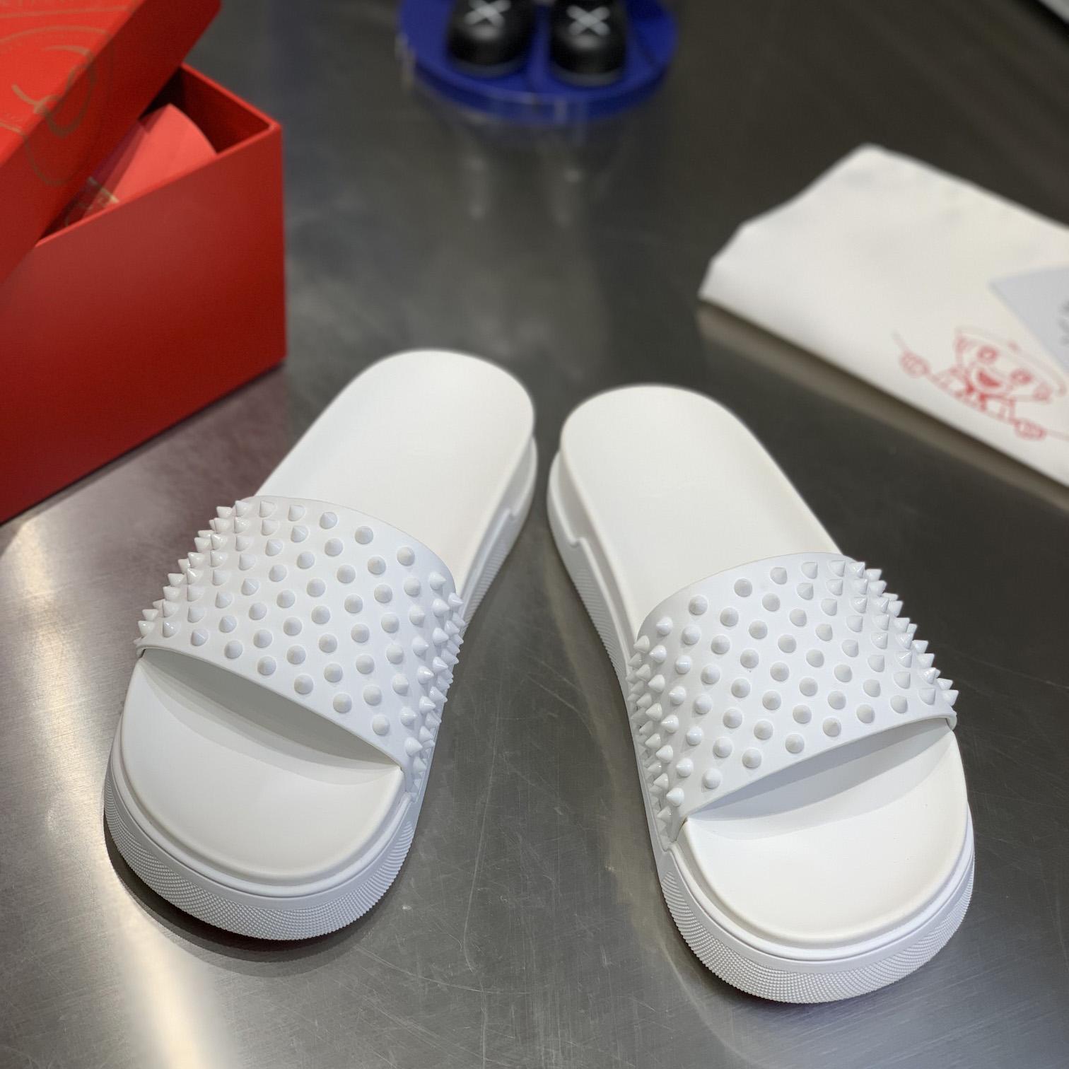 Christian Louboutin Pool Fun Spiked Slides - DopestKickz
