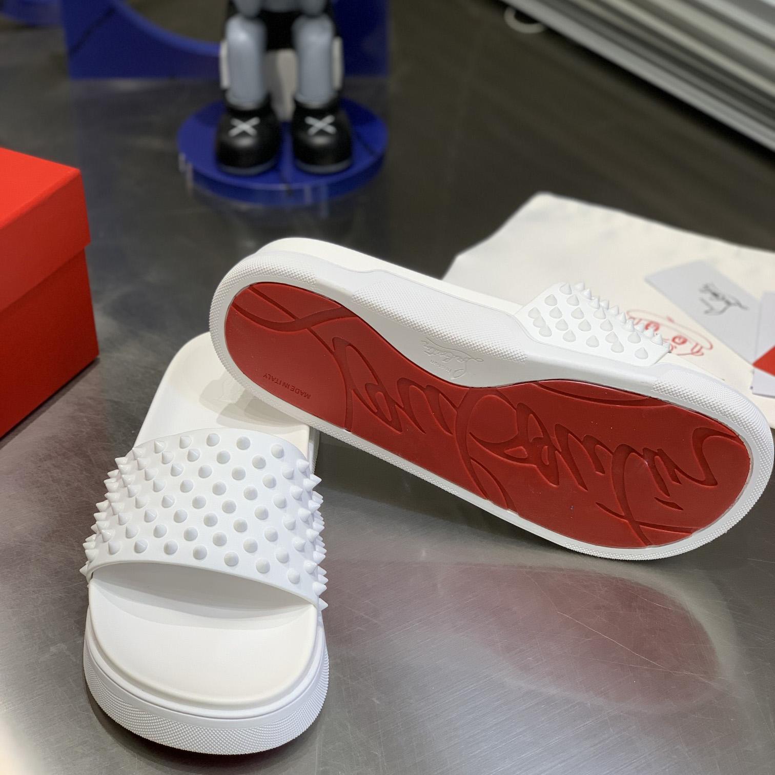Christian Louboutin Pool Fun Spiked Slides - DopestKickz