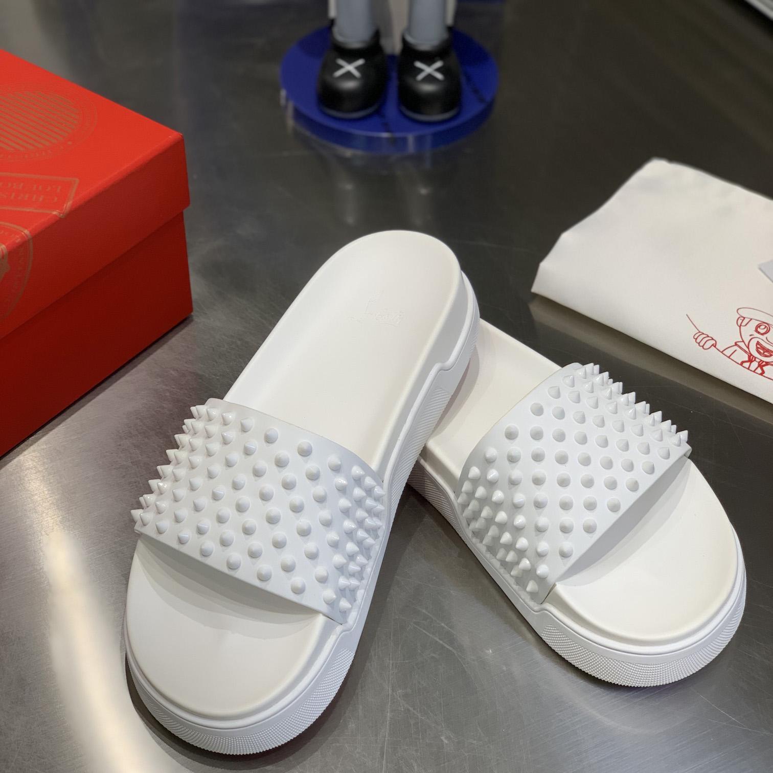 Christian Louboutin Pool Fun Spiked Slides - DopestKickz