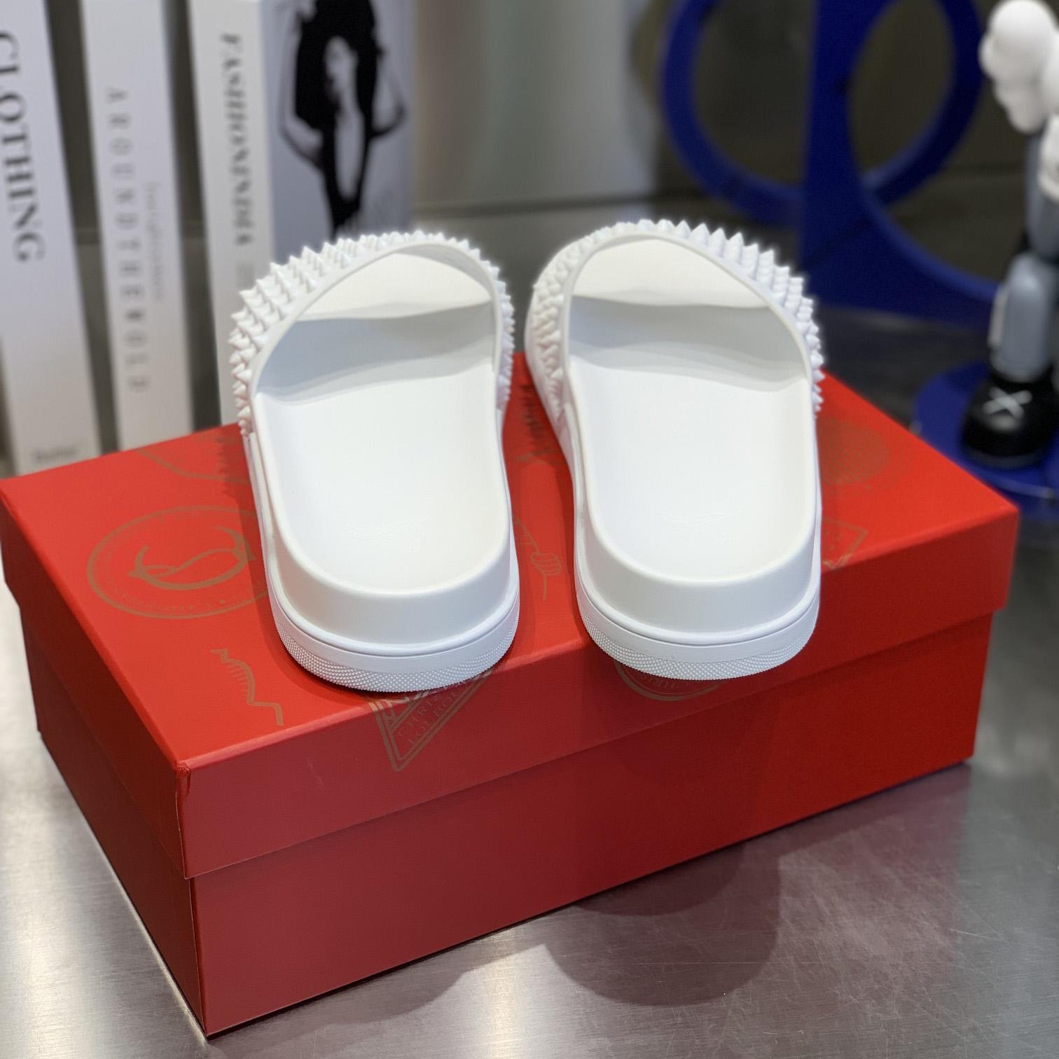 Christian Louboutin Pool Fun Spiked Slides - DopestKickz