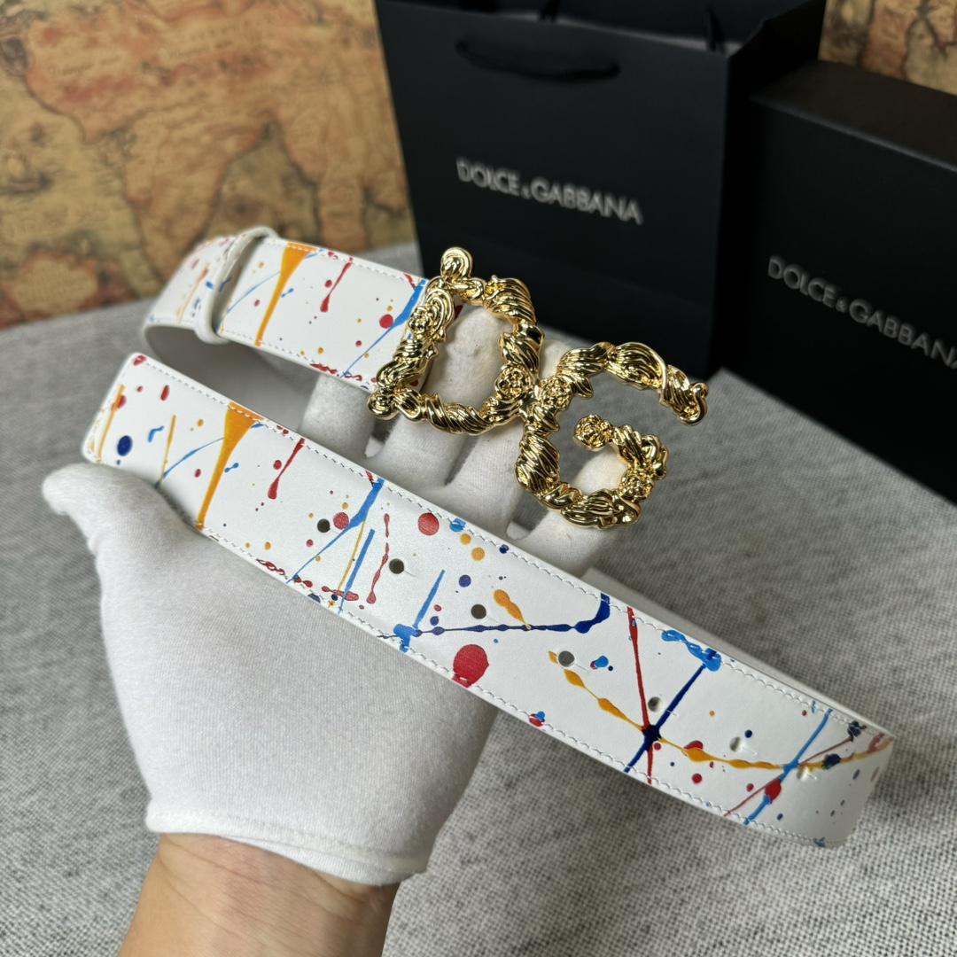 Dolce & Gabbana Abstract-print Buckle Belt - DopestKickz