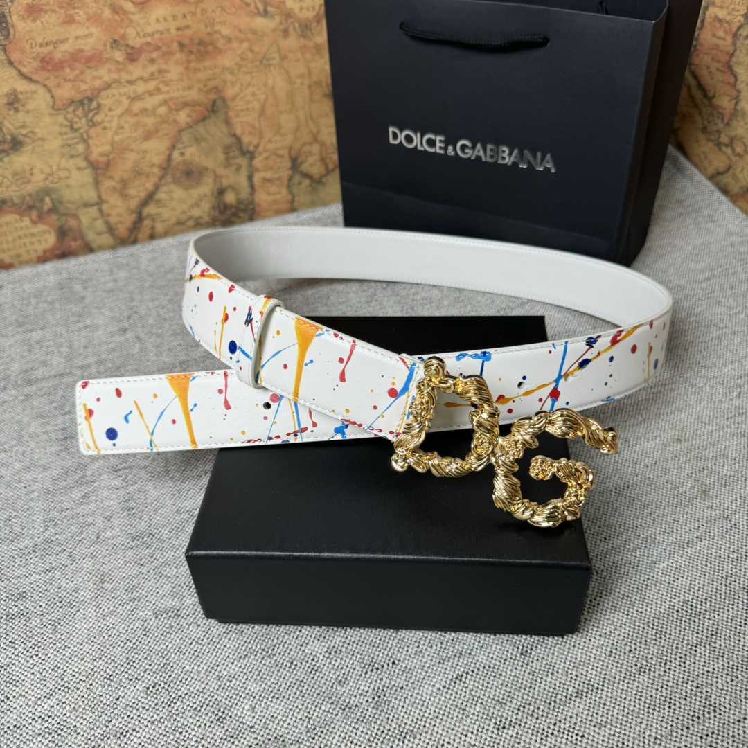 Dolce & Gabbana Abstract-print Buckle Belt - DopestKickz
