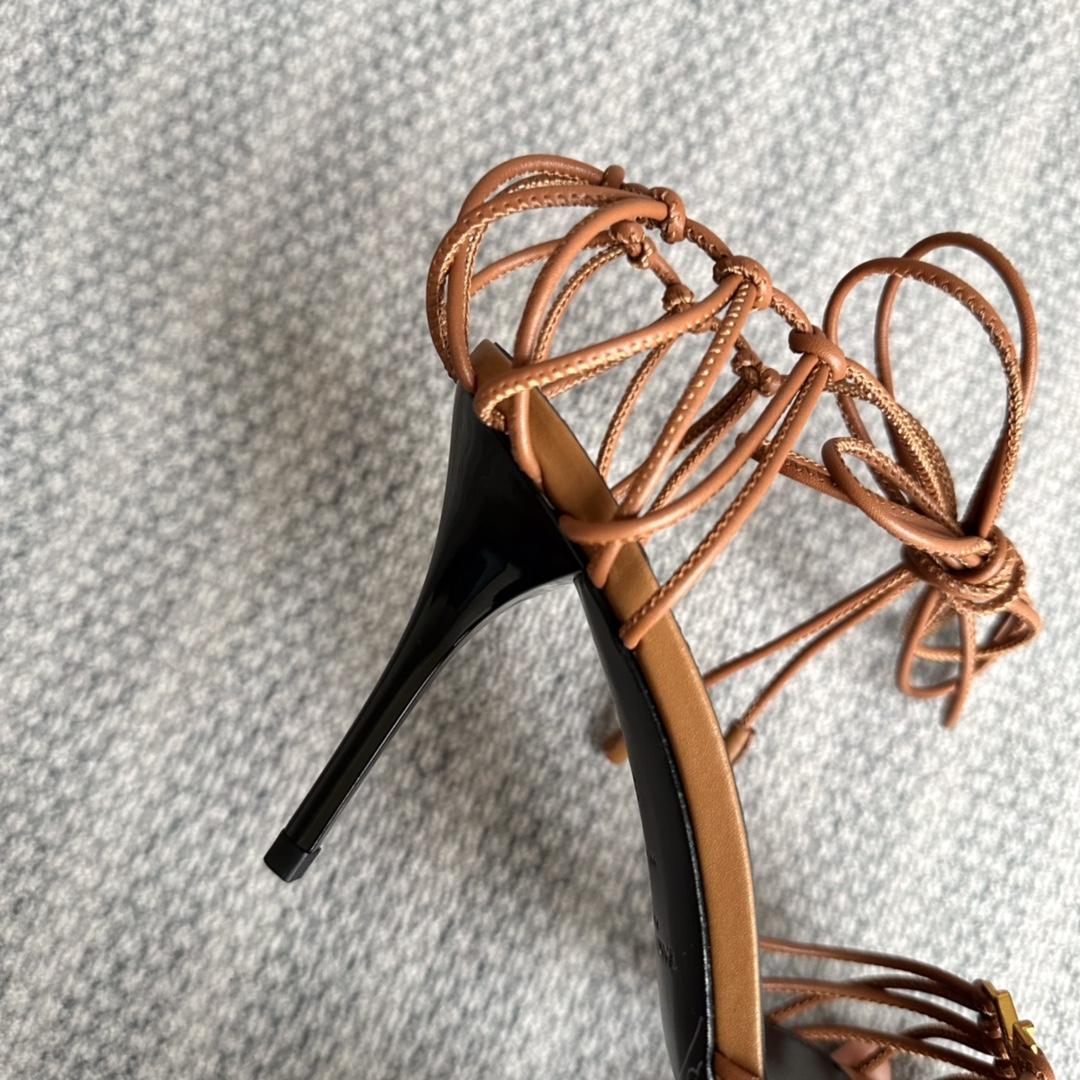 Saint Laurent Babylone Sandals In Smooth Leather - DopestKickz