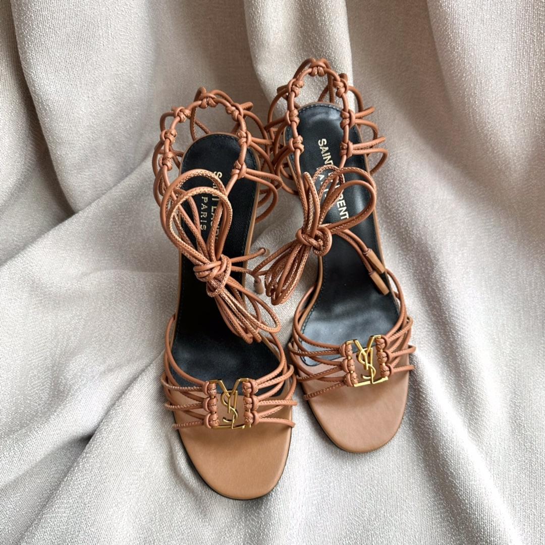 Saint Laurent Babylone Sandals In Smooth Leather - DopestKickz