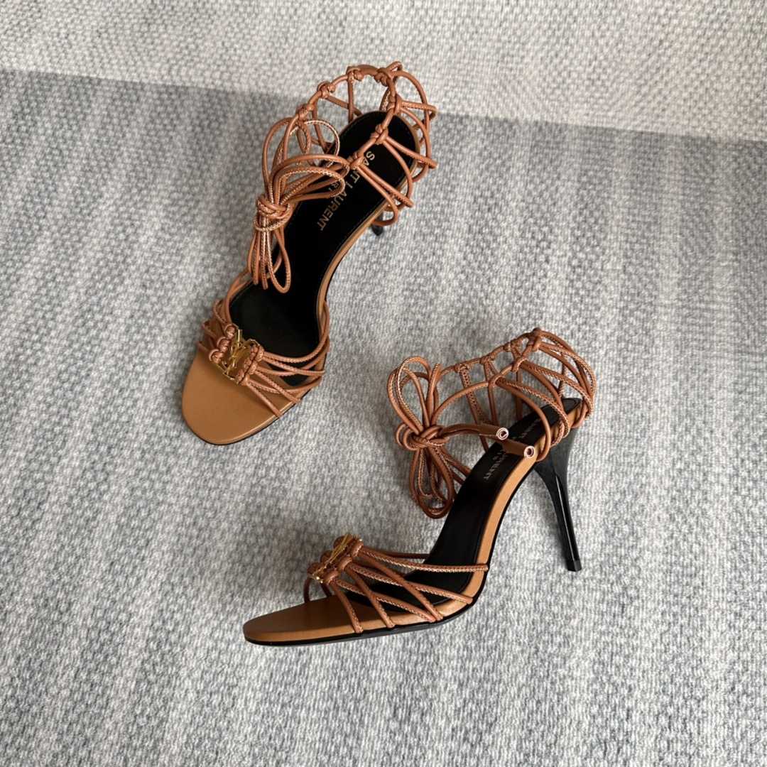 Saint Laurent Babylone Sandals In Smooth Leather - DopestKickz