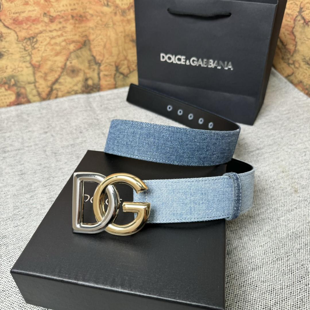 Dolce & Gabbana Denim Belt With DG Logo - DopestKickz