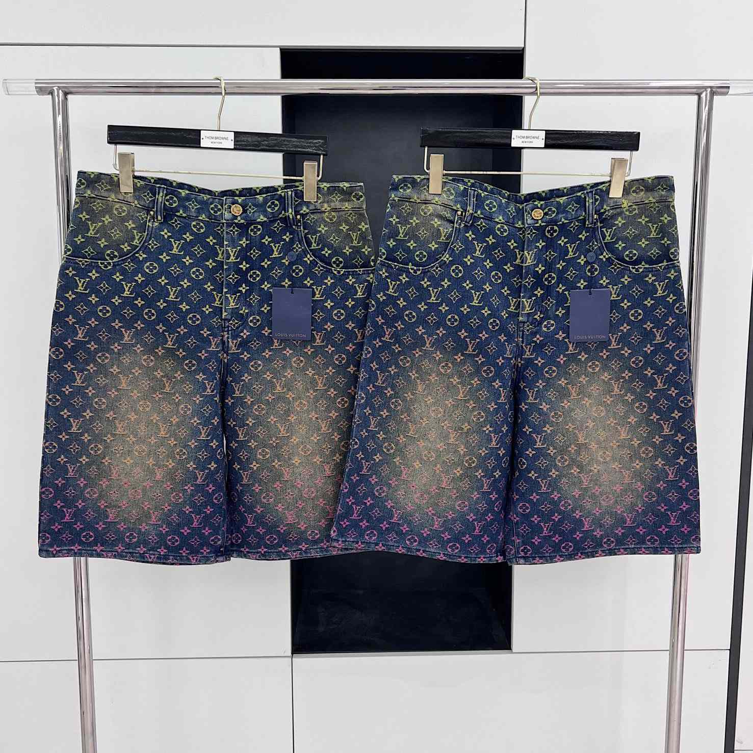 Louis Vuitton Monogram Denim Shorts - DopestKickz