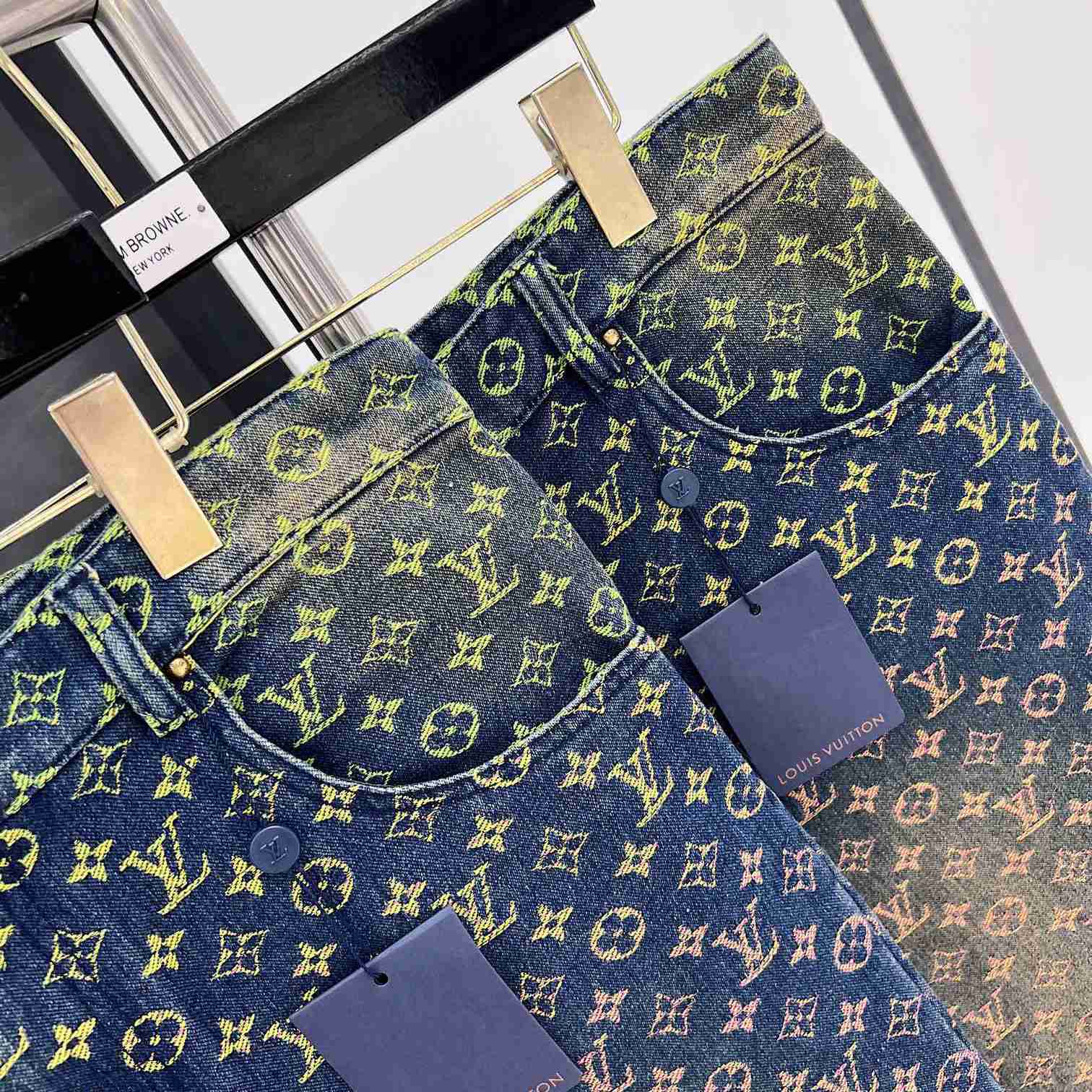 Louis Vuitton Monogram Denim Shorts - DopestKickz