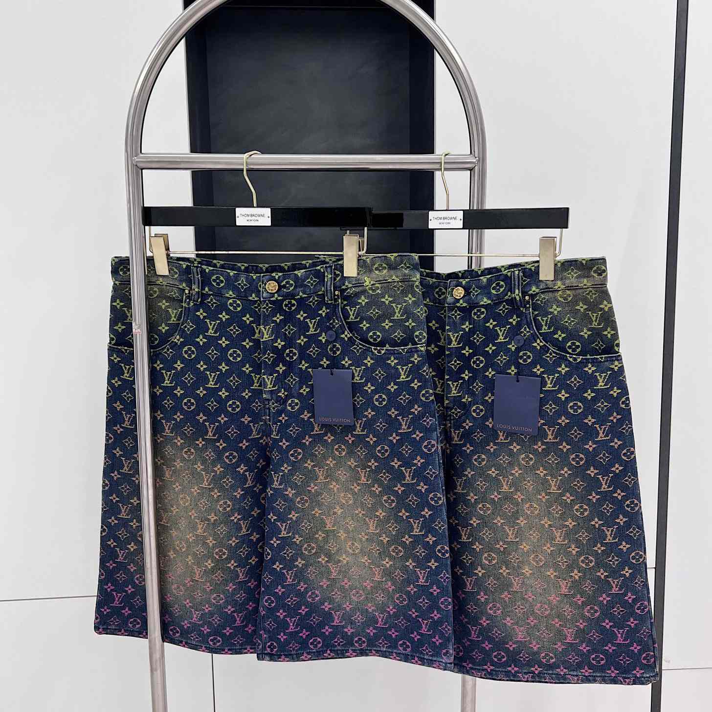 Louis Vuitton Monogram Denim Shorts - DopestKickz