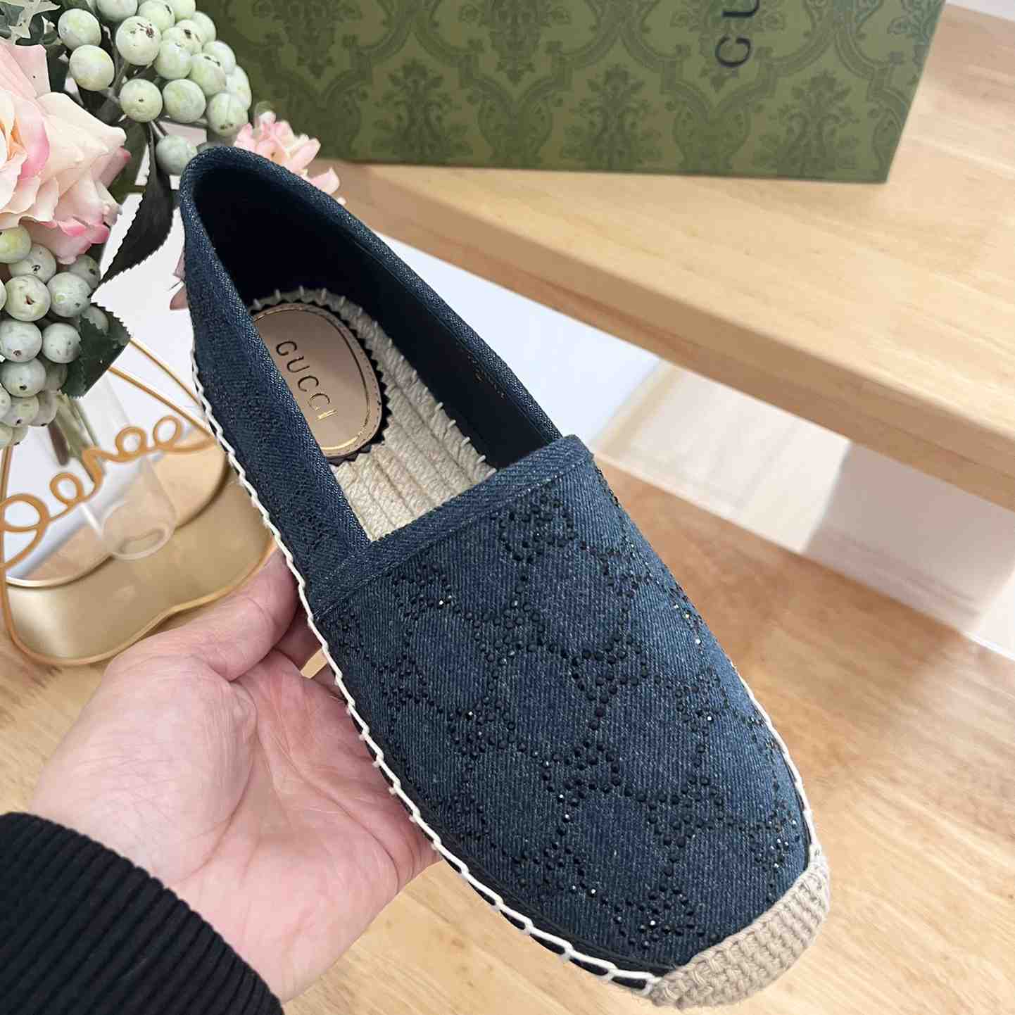 Gucci Women's Espadrille With GG Crystals - DopestKickz