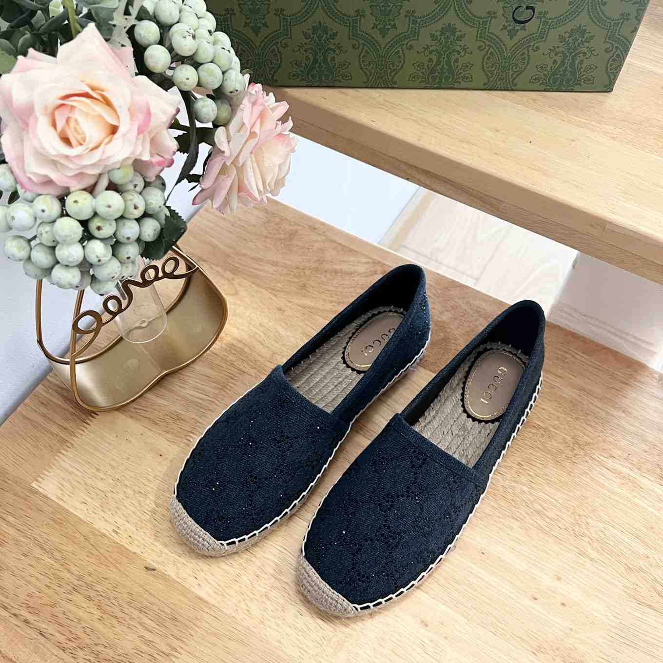 Gucci Women's Espadrille With GG Crystals - DopestKickz