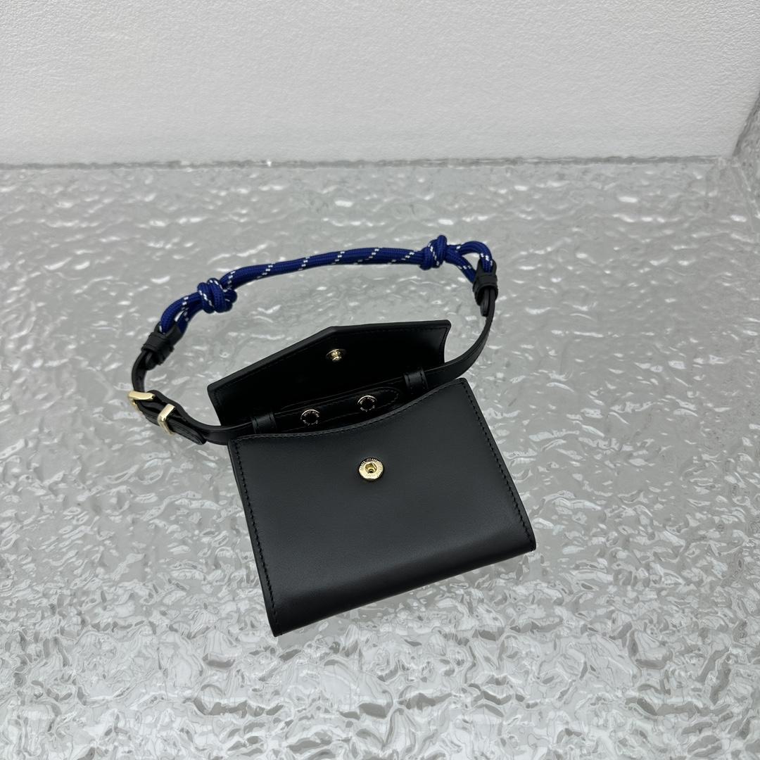Miu Miu Leather Wallet With Leather And Cord Shoulder Strap - DopestKickz