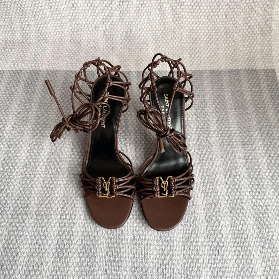 Saint Laurent Babylone Sandals In Smooth Leather - DopestKickz