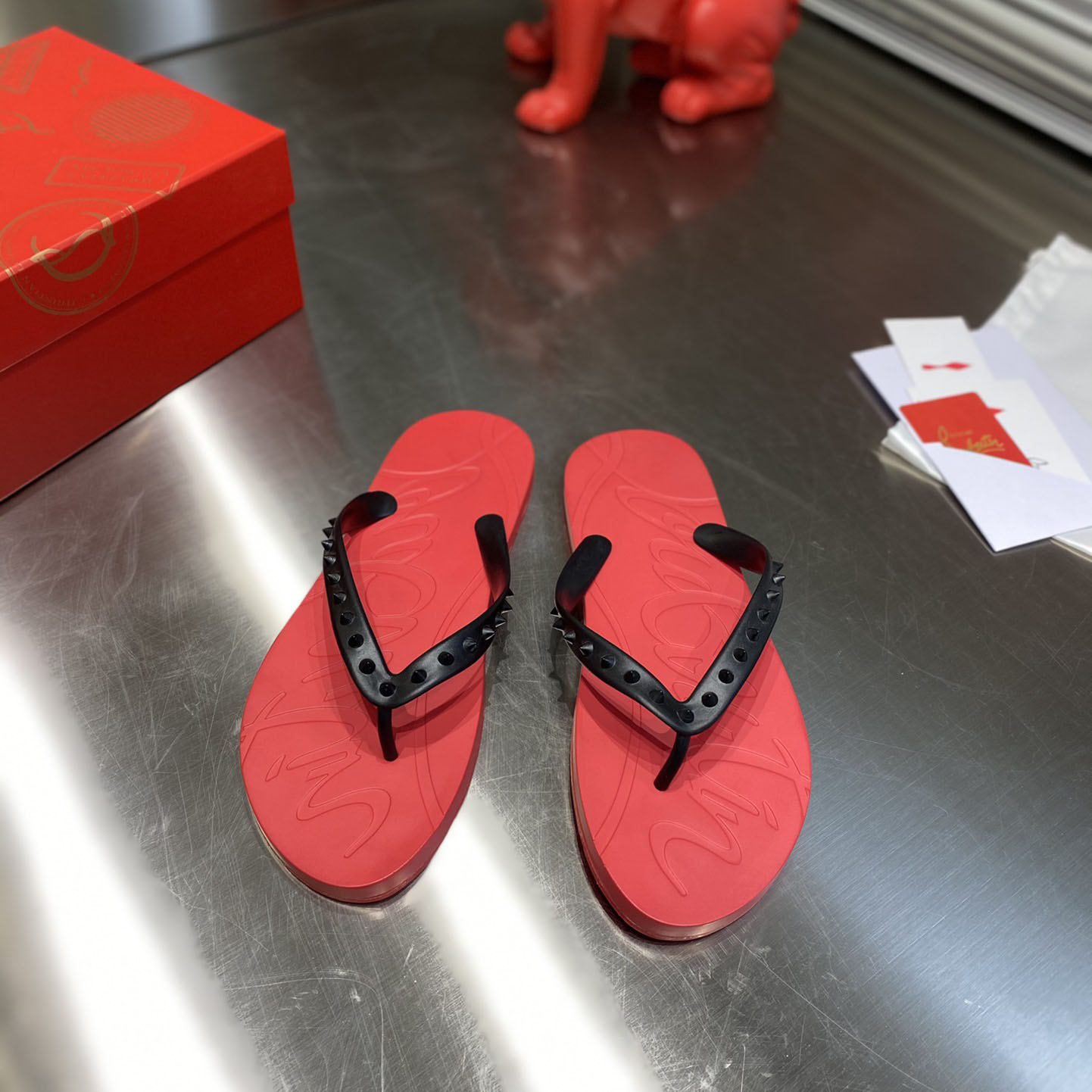 Christian Louboutin Loubi Flip Slide - DopestKickz