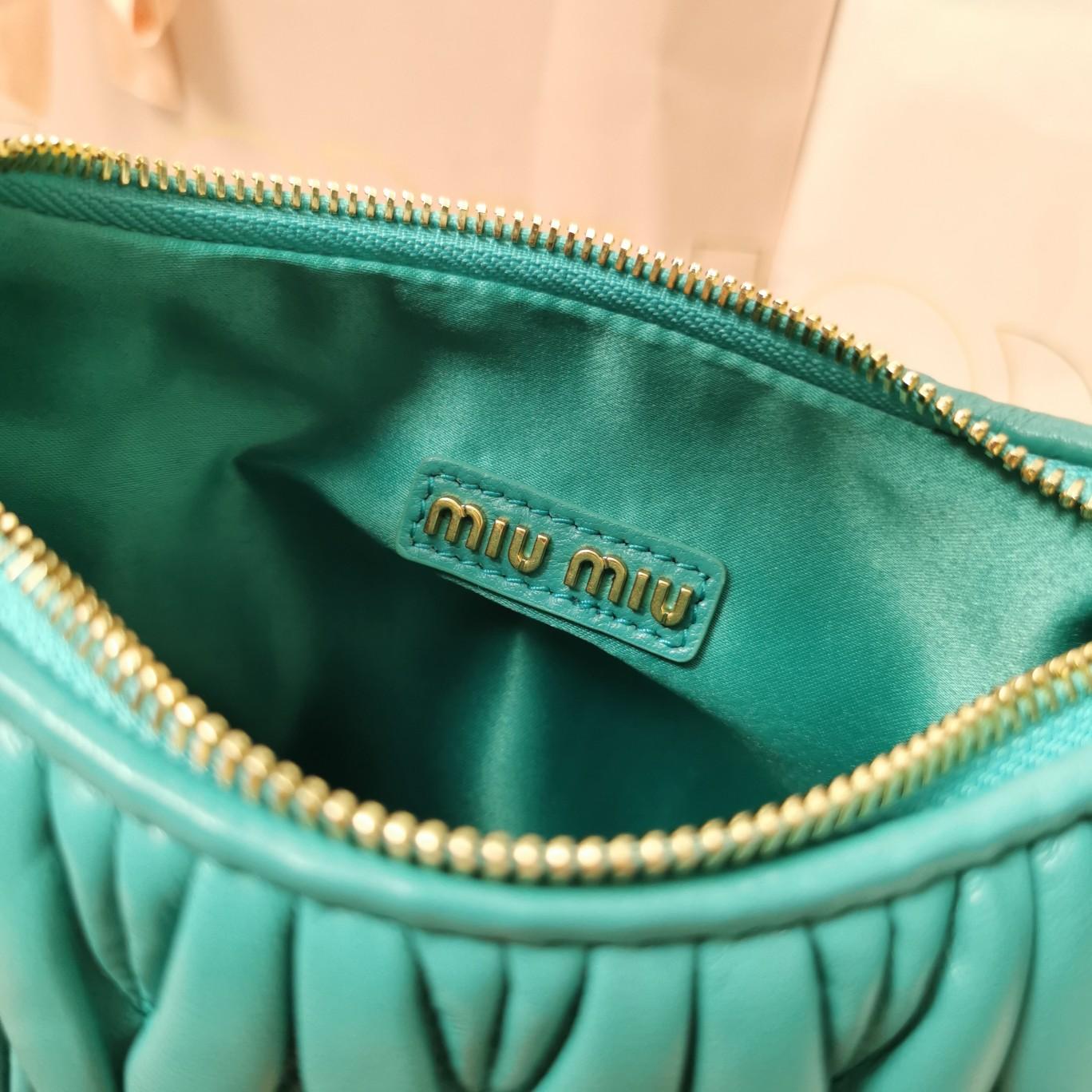 Miu Miu Wander Matelassé Nappa Leather Hobo Bag (23X13X7cm) - DopestKickz
