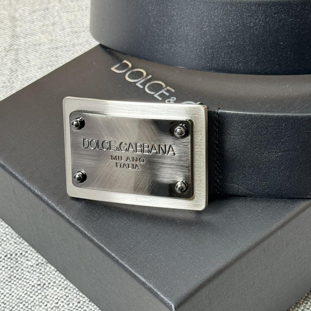Dolce & Gabbana Calfskin Belt With Branded Tag - DopestKickz