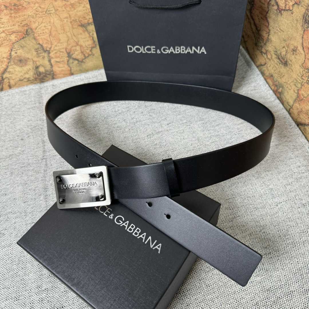 Dolce & Gabbana Calfskin Belt With Branded Tag - DopestKickz